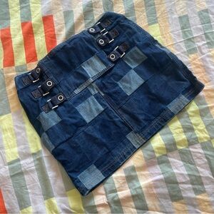 Opening Ceremony Patchwork Denim Skirt